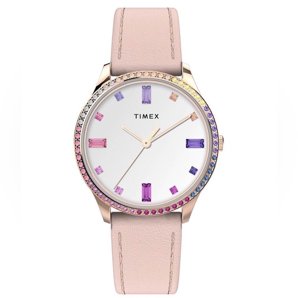 Women's Quartz Analog Premium Dress Leather Pink Watch 32mm